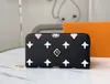 Modedesigner plånbok lyxiga zippy plånböcker dam dragkedja plånböcker högkvalitativ blomma brev kreditkortshållare dam trendiga pengar clutch väskor med låda