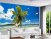 Fonds d'écran personnalisé amélioration de l'habitat 3D papier peint Mural plage Coco papier peint salon TV toile de fond papiers décor