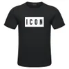 DSQ2 DSQICON2 ICON 2023 bedruckte Hemden Herren und Damen O-Ausschnitt Klassischer Modetrend für Simple Street Brand Short Brand Short Sleeve
