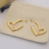 Chunky Hoop Pendientes Diseñador Joyería de moda Acero inoxidable Lujo Corazón Pendiente Oro para mujer Mujer Compromiso de boda Aniversario Amantes Regalo Trendy Studs