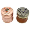 4 Layers 63MM Zinc Alloy Waist Knit Vertical Triangle Cover Grinding Paint Grinder Smoke Set