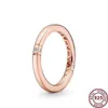 925 Silver Women Fit Pandora Ring Original Heart Crown Fashion Rings Logo Peach Heart Shiny Shell Love Woman