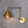 Wall Lamps IWHD Golden Retro LED Lamp Vintage Wandlamp Swing Long Arm Lights For Home Lighting Industrial Sconce Arandela