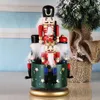 Figurine decorative Natale Schiaccianoci Compleanno per bambini Decorazione domestica Carillon Fai da te Giocattolo in legno Artigianato Verde