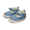 First Walkers Baby Boys Girls Children's Soft Sole Denim First Walker Blue Cotton Fashion Apartment Shoes Sandals 230330