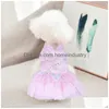 Dog Apparel French Luxury Designer Pet Chinese Chihuahua Cute Princess Style Teddy Cat Two Legs Wear For Middle Small Dogs Clothes D Dhsdf