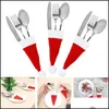 Party Decoration Mini Christmas Home Kitchen Hat Tableware Holder Bag Dinner Knife Fork Set Pocket Er Drop Delivery Garden Festive S Dhh38