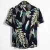 Men's Casual Shirts Men'S Cotton Polyester Summer Short Sleeve Shirt Tropical Pattern Breathable Hawaiian Beach Male Shirts Casual Blouse For Men W0328