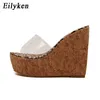 Sandalen Nieuw transparant platform Wedges Sandalen Women Mode Hoge hakken vrouwelijke zomerschoenen maat 34-40 230316