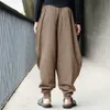 Calça feminina s homens japoneses casuais harém solto calças de harém vintage hippy hakama ruas streetwear calça de moletom de verão 230330