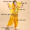 Stage Wear Kid Belly Dance Costumes Set Oriental Girl Dancing India Vêtements Enfant Adulte 4 Couleurs