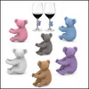 Bar Araçları Koala Kupası Tanıtıcı Şarap Glass Sile Tanımlayıcı Etiketler Parti Özel Etiket 6pcs/ Set Daml Teslimat Ev Bahçesi Mutfak Dinin Dhwma