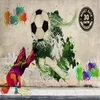 Duvar Kağıtları Özel Kendinden Yapışkan Duvar Kağıdı 3D Street Graffiti Dans Sporları Futbol Duvar Resimi Restoran KTV BAR PVC Su geçirmez çıkartmalar