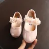 Flat Shoes Little Girl Patent Leather Princess Children's Dress Pearl Sweet Soft Comfortable Elegant Wedding Party