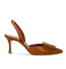 Sandały designerskie Kobieta Maysli Obcina 70 mm zamszowe skórzane muły buty sandałowe z klamrą spiczastą paszą stolicową gumową podeszwa z pudełkiem 35-42eu
