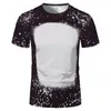 Wholesale Printable Sublimation Blank Bleached Shirts Heat Transfer Bleach Shirt Polyester T-Shirts US Men Women Supplies