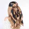 Sarongs 9090cm Silk Scarf Scarftop Headwraps For Woman Fashion Four Seasons Hair Accessories Hijab Foulard Iuxe Bandana Femme Headscarf 230330