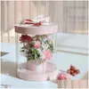 パッキングボックス花屋の花パッケージボックスクリアPVC DIYブーケバレンタインデーマザーギフトドロップ配信オフィススクールビジネスインダストDHTZU