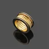 2023 New Brand Ceramic Couple Ring Fashion Charm Couple Spring Wide Ring 18k Gold Titanium Steel Designer Ring