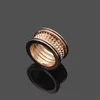 2023 Nieuw merk keramisch paar ring mode charme paar lente brede ring 18k gouden titanium stalen ontwerperring