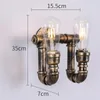 Wall Lamps Creative Retro 2 Heads Water Pipe Lamp Cafe Bar Lights Industrial Wind Restaurant Balcony Loft Wrought Iron Sconce Bra