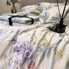 Bedding Sets 2023 Est Four-piece Simple Cotton Double Household Bed Sheet Quilt Cover Embroidered Comfortable White Green Color