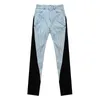 Dames jeans 2023 lente stretch line sense persoonlijkheid contrast kleur stiksel gewassen lichte straat broek 230330