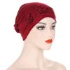 Due berretti per cappuccio per turbante di fiori di fiore per hijab musulmano soffice coperta india bandanas bandanas perdita di capelli chemio chemioterap