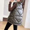 Women's Vests Autumn Winter Cotton Cushion Inflatable Tank Top Women's Standing Collar Sleeveless Park Jacket Women's Casual Warm Loose Solid Tank Top 230330