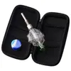 CSYC NC031 Turtle Style Glass Bong Smoking Pipes Bag Set Blue Green Pendant Bubbler Pipe 510 Quartz Banger Nail 45/90 Degree Ceramic Tip Dabber Tool Silicon Jar