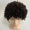 15mm Curl Full PU Wigs Brazilian Virgin Human Hair Natural Color 0.08mm Thin Skin Medium Cap Medical Wig for Black Woman