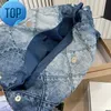 Shoulder Bags Channel 22 Denim Grand Shopping Bag Tote Travel Designer Woman Sling Body Most Expensive Handbag with Silver Chain Gabrielle QuiltedHeDl