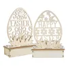 Andra evenemangsfest levererar trä påskbord dekoration 18 cm självlysande led påsk kanin äggdekoration som används för inhemska inomhus träkaniner 230329