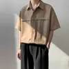 Męskie koszule krótkie koszule z krótkim rękawem Mężczyźni Solidne proste lato nowe luźne pary college'u Casual Korean Style Design Tops popularne W0328