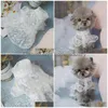 Dog Apparel Luxury Designer Pet Supplies Lace Breathable Teddy Cat Legs Wear Clothes Xxsxssmlxlxxl Drop Delivery Home Garden Dhxsr