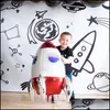 Party Decoration 3D Rocket Balloons Astronaut Foil Balloon Outer Space Spaceship ET Ballon för födelsedagsboybarn Baloons Toys Drop de Dhm4t