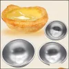 Badzubehör-Sets Runde Aluminiumlegierung Badebombenformen Diy Kuchen Torte Pudding Kerze Werkzeug Salzkugel Selbstgemachte Bastelgeschenke Se Dhqfl