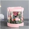 パッキングボックス花屋の花パッケージボックスクリアPVC DIYブーケバレンタインデーマザーギフトドロップ配信オフィススクールビジネスインダストDHTZU