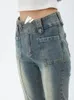 Damen Jeans Blau Damen Gyaru Flare Hose Hohe Taille Vintage Denim Bell Bottom Weiblich Harajuku Streetwear Chic 2000er Hose Y2k 230330