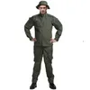 Herrspårar ACU Camouflage Training Uniform Fan CS Suit Man Special Black Army Green Full Suit Field Suit Army Pure Color Men's Tracksuit W0329