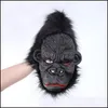 Maschere per feste Maschera per orangutan Halloween Scimmia spaventosa Horror Sile Cosplay Piede Costume Fornitura Consegna a domicilio Forniture festive per giardino Dhgmf
