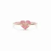 Solitaire Ring New 2023 Heart Pink Cubic Zirconia Jóias Mulheres Presente para Mã