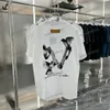 xinxinbuy men designer tee t shart 23ss鳥の手紙プリントミラノ・ショートスリーブコットン女性