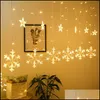 Christmas Decorations Snowflake Led String Lights Moon Star Curtain Festival Rgb Night Decoration Drop Delivery Home Garden Dhjzu