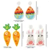 Dangle Earrings Aesthetic Y2K Accessories Jewelry Handmade Cute Egg Carrot White Easter Seed Beaded For Women Girl Gift