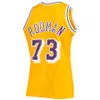 Retro 44 Jerry West Baloncesto Jersey 32 Shaquille ONeal Dennis Rodman Johnson 73 13 33 Camisetas clásicas de baloncesto para hombre cosidas 1996-97