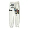 RRR123 Letter Bild Graffiti Print High Street Ejressed Vintage Guard Pants Mens Leggings Loose Casual