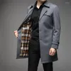 Herrgravrockar stora 6xl 7xl 8xl medium lång kappa man 2023 Business Casual Men's Wear Dad Suit Collar Fat Big Size