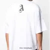 Versión alta Camisetas para hombres y mujeres PA 223ss Back Angel Letter Printing Tide Brand Hip-hop Cuello redondo Camiseta de manga corta Moda