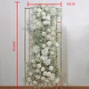 Kransar Dekorativa blommor Lyxig baby Breath Gypsophila Rose Flower Row Arrangement Bröllop Bakgrund Dekor Konstgjorda blommiga festevenemang